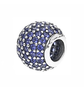 Nur Silver Mavi Taşlı Işıltılı Gümüş Charm NUR-BL01024