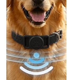 Gözcü Mobil Boş Airtag Yuvalı Kedi Köpek Tasması Evcil Hayvan Pet Takip Cihazı Silikon Yaka Kılıfı Şık Estetik Tasarım (Siyah)