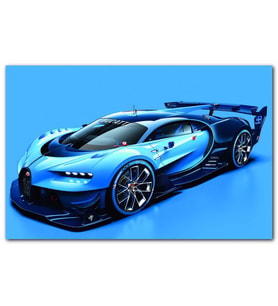 Cakatabloo Mavi Bugatti Divo Mavi Zemin MDF Tablo