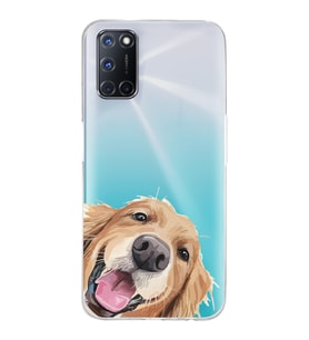 Oppo A52/A72/A92 Uyumlu Sevimli Köpek Tasarımlı Şeffaf Telefon Kılıfı