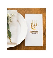 Ramadan Mubarek 3 Ramazan Sofralarına Özel İftar Vakti Baskı Peçete Sunum Peçetesi 20 Adet