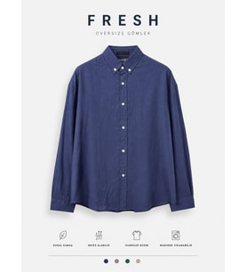 Erkek Keten Fresh Oversıze Gömlek