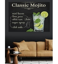 Klasik Mojito Tarifi Menüsü Dekoratif Kanvas - Mdf Ahşap Tablo