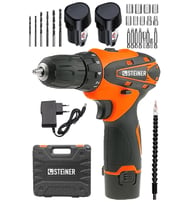 Steiner Alman Titan 36 V Sjs Çift Metal Şanzuman Çift Akülü Şarjlı Vidalama Matkap + 24 Parça Set
