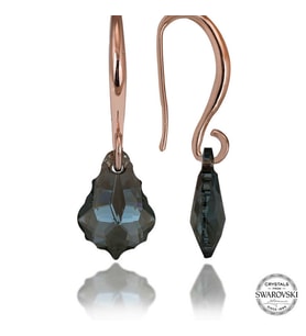 Swarovski Crystal Taşlı Gümüş Yeşil Taşlı Damla Sallantılı Kadın Küpe