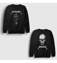 Presmono Unisex Siyah Death Rock Metallica Sırt Baskılı Sweatshirt 516338tt