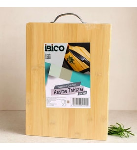 Metal Kulplu Bambu Kesme Tahtası 26x36x1.7 cm