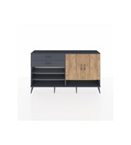 Arges Konsol 4 Raflı 2 Çekmeceli 2 Kapaklı 176x30x99 Antrasit-Çam/Antrasit