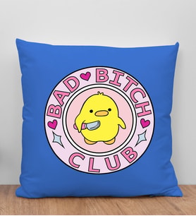 BK Gift Bad Bitch Club Tasarımlı Mavi Kırlent Yastık, Arkadaşa Hediye, Ev Dekorasyonu, Ev Hediyesi-1