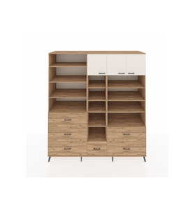 Kronos Dolap 17 Raflı 6 Çekmeceli 3 Kapaklı 220x59x243 Çam-Aytaşı/Çam