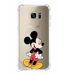 Samsung Galaxy S7 Edge  Köşe Korumalı Antişok Kapak Mickey Mouse Tasarımlı Şeffaf  Kılıf