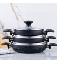 Meşeler Granit 3’lü Omlet Set -Siyah