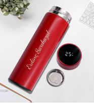 Kişiye Özel 500 ML Kırmızı Dereceli Çelik Termos