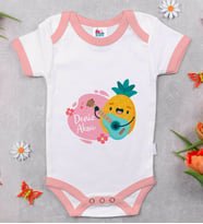 BK Kids Kişiye Özel Pembe Bebek Body Zıbın - Model 195