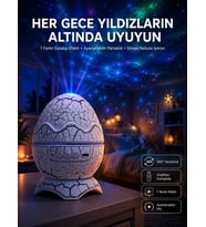 Yumurta Görünümlü Masa Ve Gece Lambası Renk Değiştirebilen Projektör
