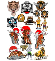 Kaplan Tiger Sticker Set-1 13 Parça Telefon, Tablet, Defter, Laptop Sticker