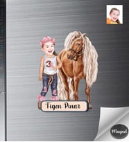 Kişiye Özel Kız Çocuk Ahşap Magnet -8