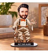 Kişiye Özel Cadılar Bayramı Karikatür MDF Karikatürlü 18 cm MDF Masaüstü Biblo - Masaüstü Hediye