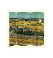 Stellastore Vincent Van Gogh The Harvest 5 Kanatlı Oda Bölücü Çift Taraflı Kanvas Paravan