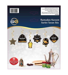Ramazan Süsü  Sarkıt Tavan Süs Ramadan Kareem (Siyah)