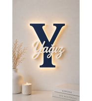 LED Işıklı Kişiye Özel Harf Dekoru Bebek & Çocuk Odası Duvar ve Kapı Süsü
