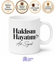 Haklısın Hayatım Yazılı Evli Çiftlere Esprili Kahve Kupası Hediye Bardak