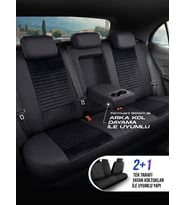 Volvo S70 Shadow Siyah Kırmızı Tay Tüyü Oto Koltuk Kılıfı Tam Set-Kolay Montaj-Terletmez-Ortopedik 1996-2000