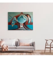 MAVİ KIZ TUVAL ÜZERİNE YAĞLI BOYA MODERN TABLO
