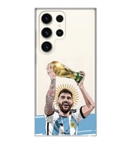 Samsung Galaxy S23 ULTRA Uyumlu Lionel Messi Arjantin Tasarımlı Şeffaf Telefon Kılıfı