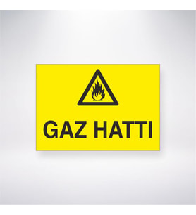 Gaz Hattı 21x28 Arkası Yapışkanlı Levha