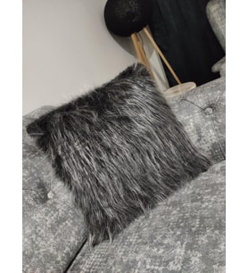 YILMAZHOME Peluş Kırlent Kılıfı - Antrasit