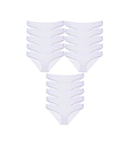 15 adet Süper Eko Set Likralı Kadın Slip Külot Beyaz