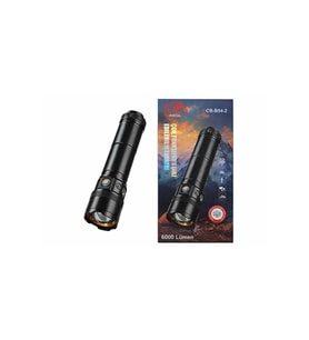 6000 lümen zoomlu el feneri+power bank kamp lambası el feneri (Siyah)