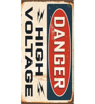 Danger – High Voltaj- Retro Ahşap Poster – Özel Koleksiyon – Hbb