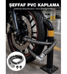 Şeffaf PVC Kaplamalı Dayanıklı Motosiklet ve Bisiklet Güvenlik Kilidi