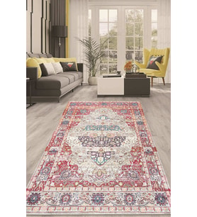 Dijital Kaymaz Taban Yıkanabilir Modern Renkli Salon Halısı Mutfak Halısı Yolluk ND-HT-1494 (Çok Renkli)