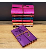 Dodes Yaprak Desenli Deri Defter
