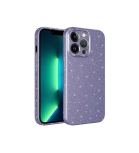 Apple iPhone 12 Pro Max Uyumlu Kılıf Kamera Korumalı Simli Lüks Zore Koton Kapak (Mor)