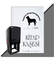 Kişiye Özel Köpek Silüet 27 Tarihli Otomatik Kitap Kaşesi (Siyah)