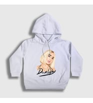 Presmono Unisex Çocuk Beyaz Blonde Dua Lipa Kapüşonlu Sweatshirt 319742tt