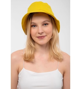 Saria Moda Kadın Bej Bucket Şapka (Sarı)