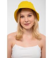 Saria Moda Kadın Bej Bucket Şapka (Sarı)