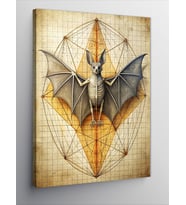 Kanvas Tablo Geometrik Desenler Ve Yarasa