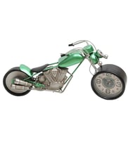 Lucky Art Metal Yeşil Motorsiklet Saat