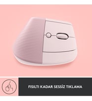 Logitech Lift Sessiz Kablosuz Ergonomik Dikey Mouse - Pembe
