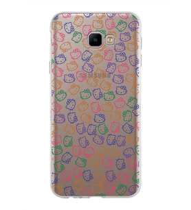 Samsung Galaxy J4 Core Kapak Hello Kitty Tasarımlı Şeffaf Silikon Kılıf