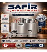 SAFİR 3 DEMLİKLİ İNOKS TAM OTOMATİK ÇAY KAZANI ELEKTRİKLİ VE TÜPLÜ ÇAY OCAĞI KAZANI ÇAY SEMAVERİ SAFİR VIP A++
