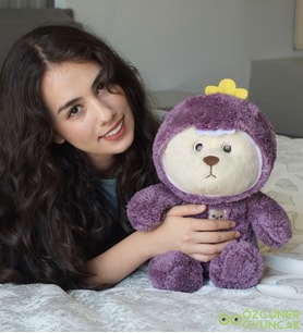 Bubblebear 45 cm Uyku Arkadaşım Pufi Dinozorum Hediye Kutulu LİLA