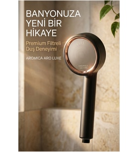 Aromica ARO LUXE-BK Siyah Aromaterapi Filtreli Duş Başlığı C Vitamini Klorsuz Made in Kore