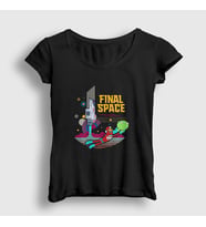 Presmono Kadın Siyah Mooncake Final Space T-Shirt 436982tt